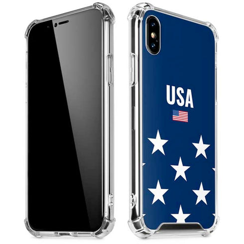 USA Flag Stars iPhone XS Max Clear Case